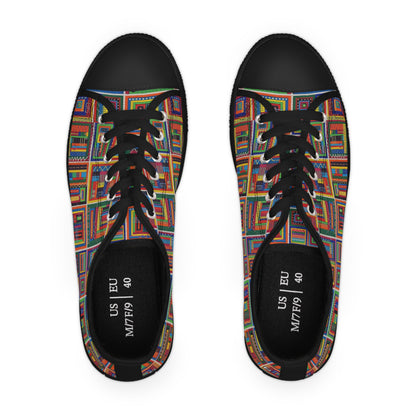 Women's Low Top Sneakers, Black Soles - No. 156 - It's Complicated - By Irish Artist Fiona de Lacy
