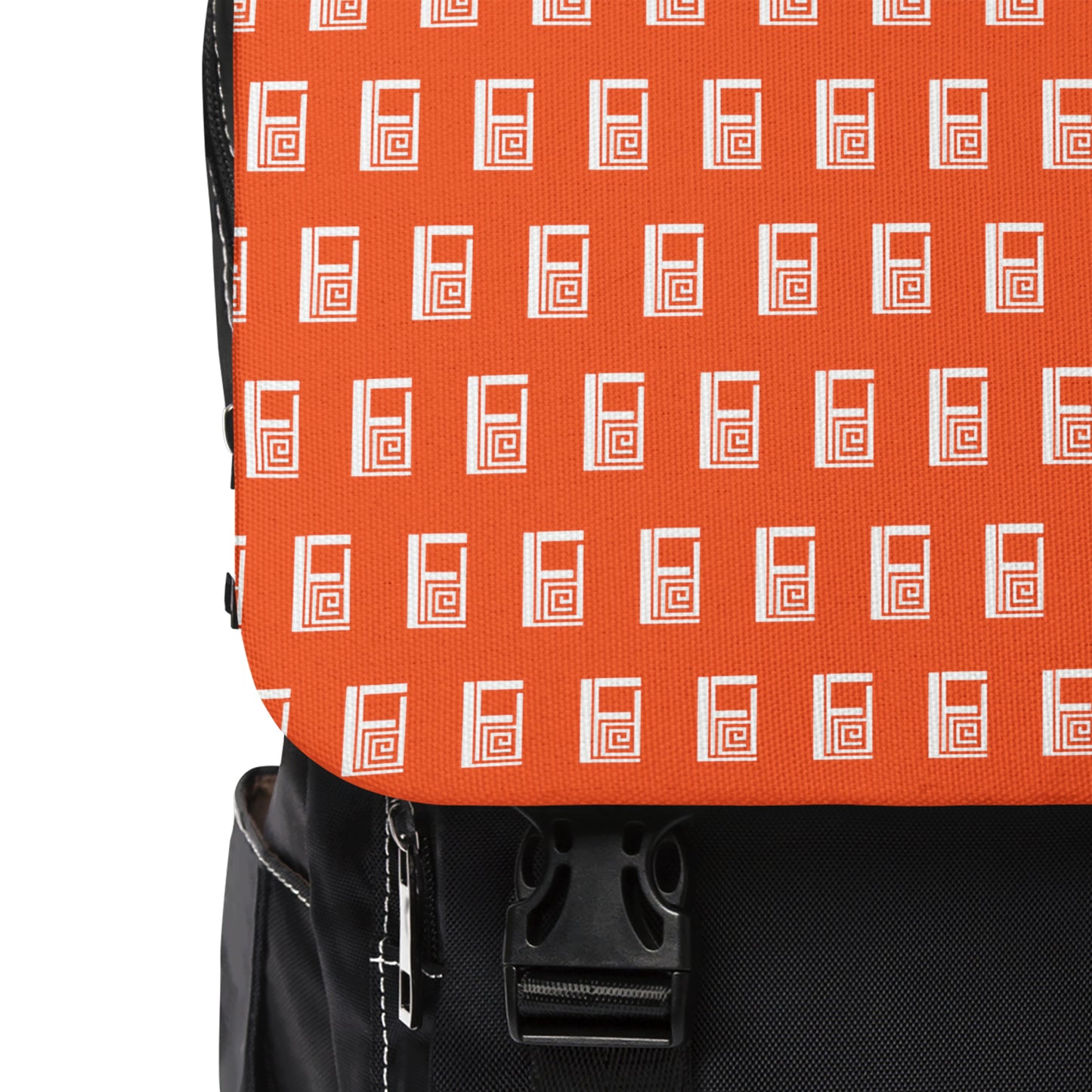 Casual Shoulder Backpack,  No. 000 - Artists Logo on Orange -  By Irish Artist Fiona de Lacy