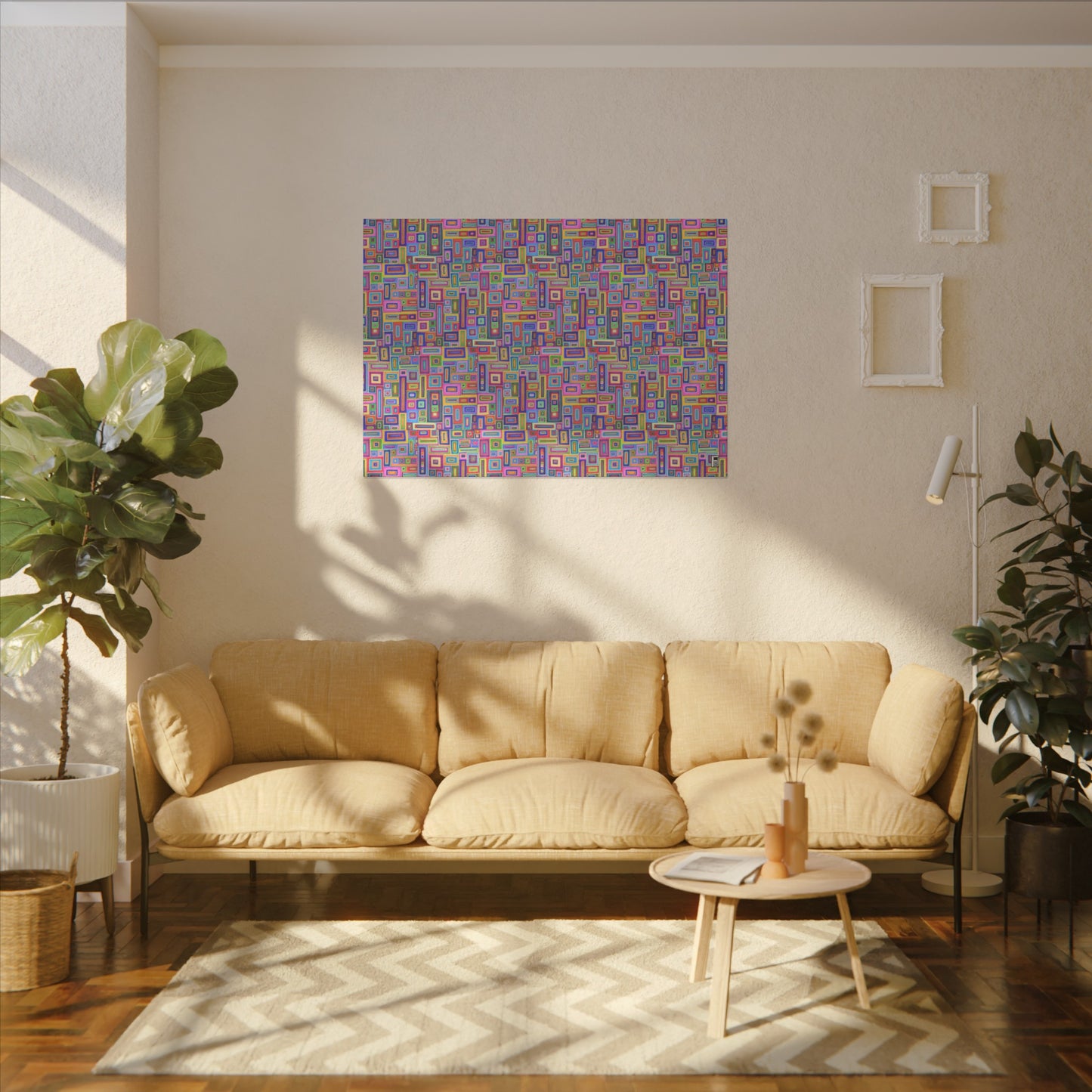 Giclée Canvas Print - No. 264 - Coloured Rectangle Abstract