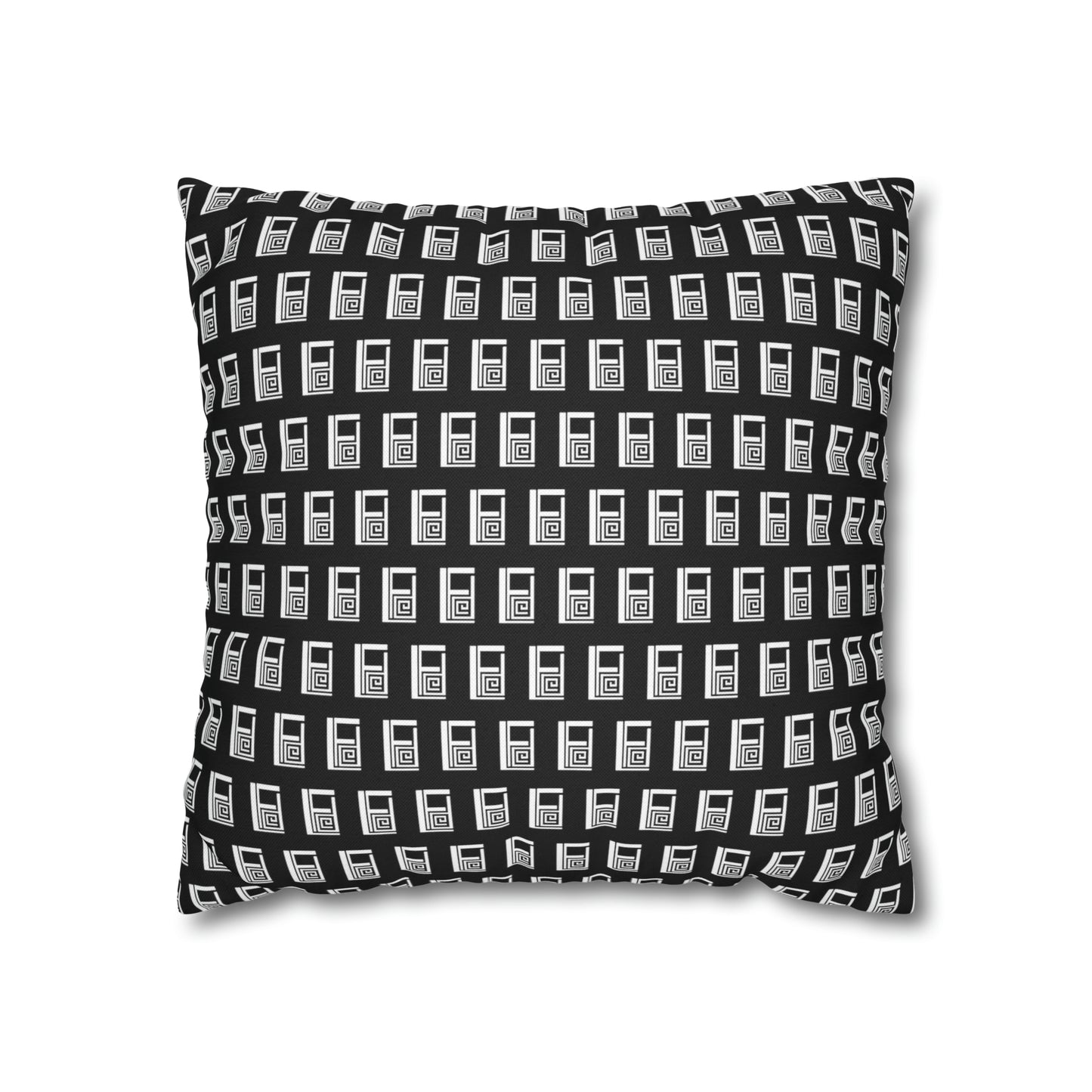 Cushion Pillow Case - No. 000BK - White Logo on Black