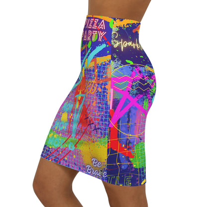 Women's Mini Skirt - No. 232 -  'Be Brave' Graffiti