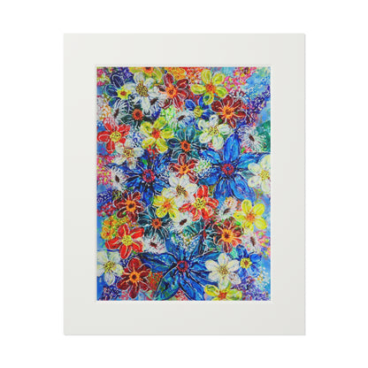 Fine Art Print (Cardboard Frame) - No. 242  - Large Blue Flowers