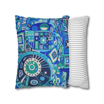 Cushion Pillow Case - No. 262 - Blue Geometric Abstract