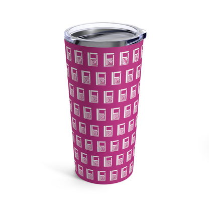 Tumbler 20oz - No. 000PK - White Logo on Pink - By Irish Artist Fiona de Lacy