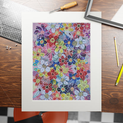 Fine Art Print (Cardboard Frame) - No. 241 - flowers on pink