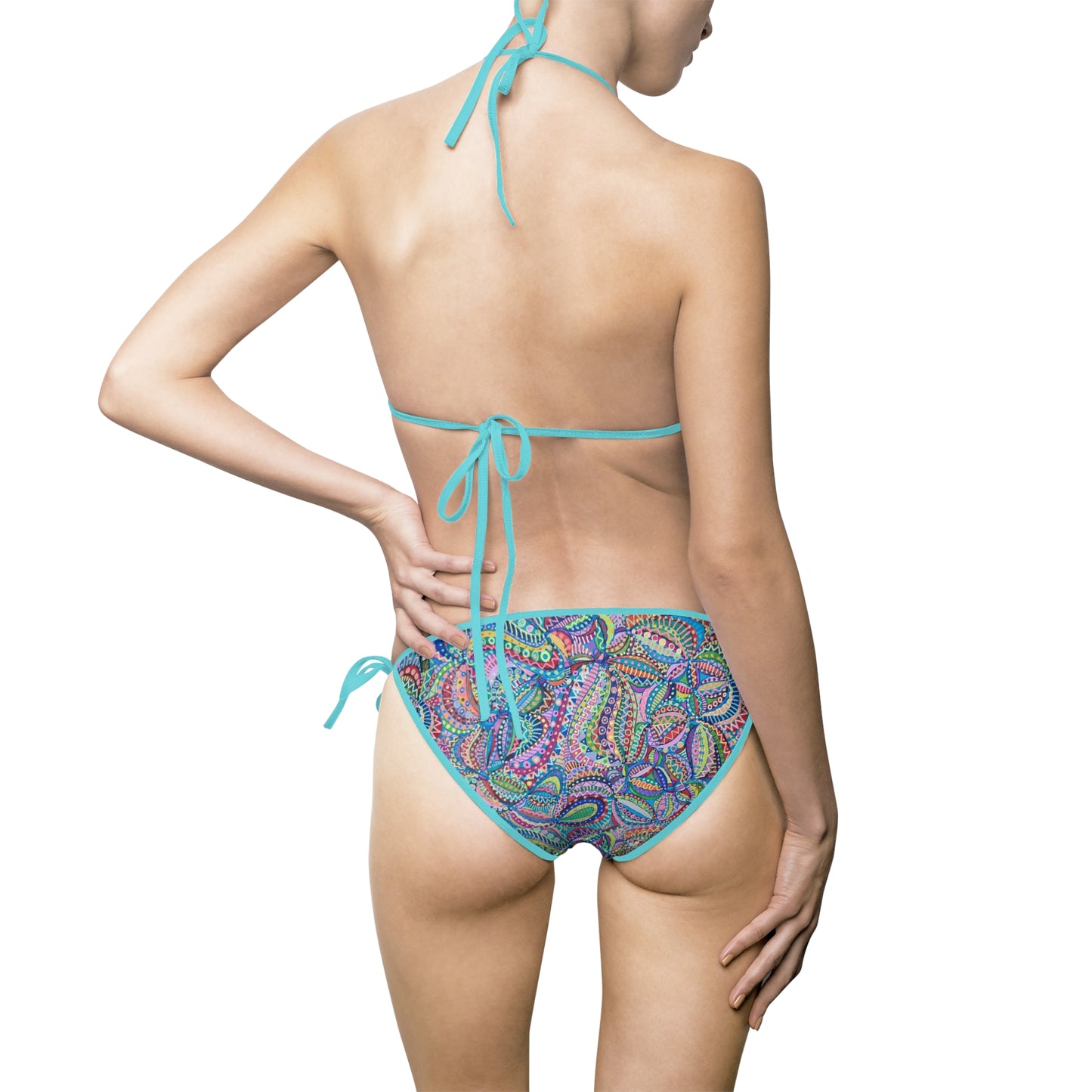 Women's Bikini Swimsuit - No. 255 - Multicoloured Abstract