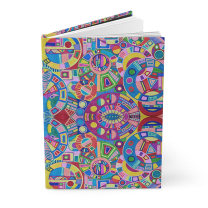 Hardcover Journal Matte (Lined) - No. 261 - Multicoloured Abstract - By Irish Artist Fiona de Lacy