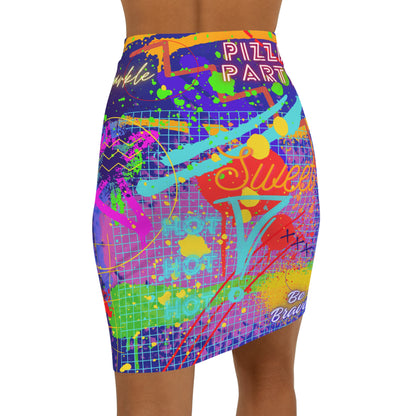 Women's Mini Skirt - No. 232 -  'Be Brave' Graffiti