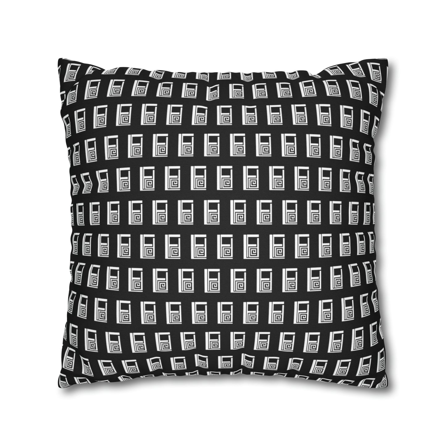 Cushion Pillow Case - No. 000BK - White Logo on Black