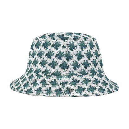 Bucket Hat  - No. 146 - Bird of Paradise on White - By Irish Artist Fiona de Lacy