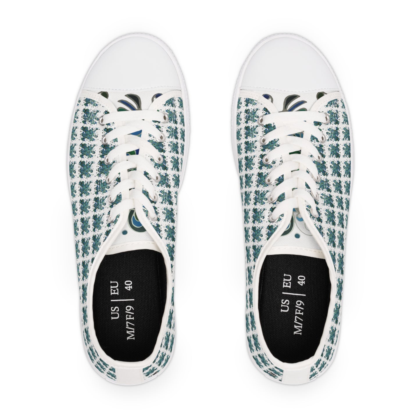 Women's Low Top Sneakers, Black Soles, No. 146 - Bird of Paradise - By Irish Artist Fiona de Lacy
