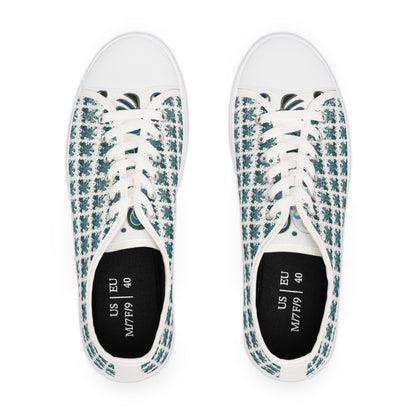 Women's Low Top Sneakers, Black Soles, No. 146 - Bird of Paradise - By Irish Artist Fiona de Lacy