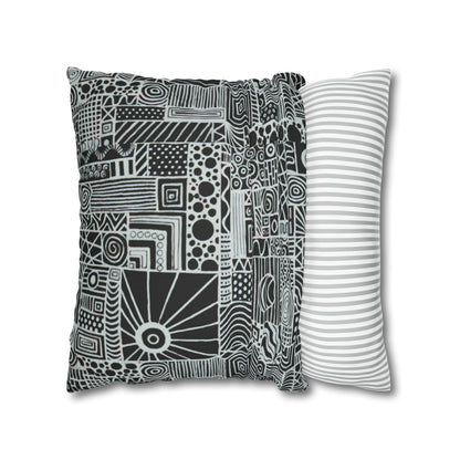 Cushion Pillow Case - No. 252 - White on Black