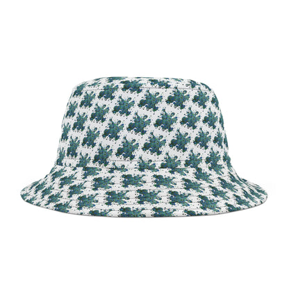 Bucket Hat  - No. 146 - Bird of Paradise on White - By Irish Artist Fiona de Lacy