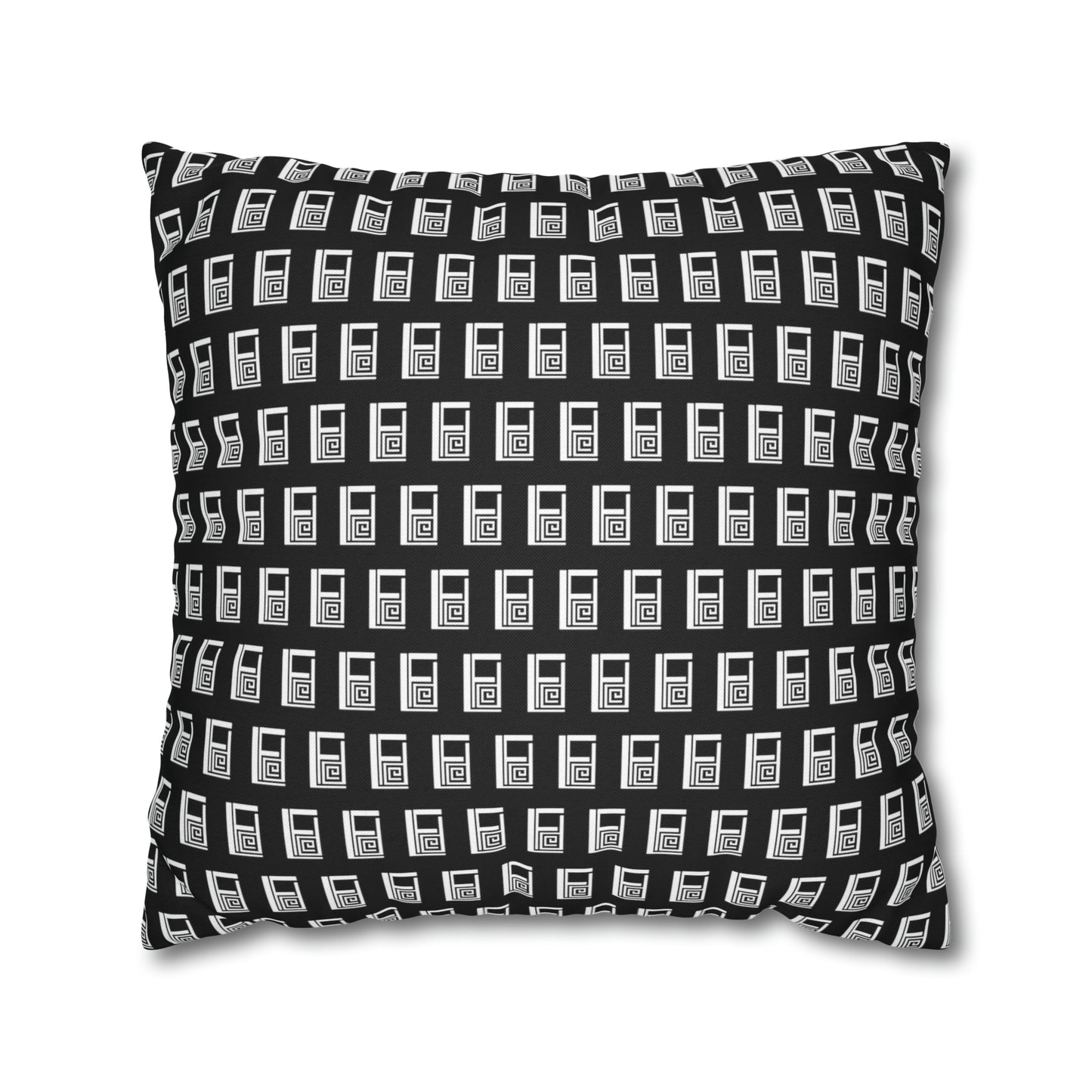 Cushion Pillow Case - No. 000BK - White Logo on Black