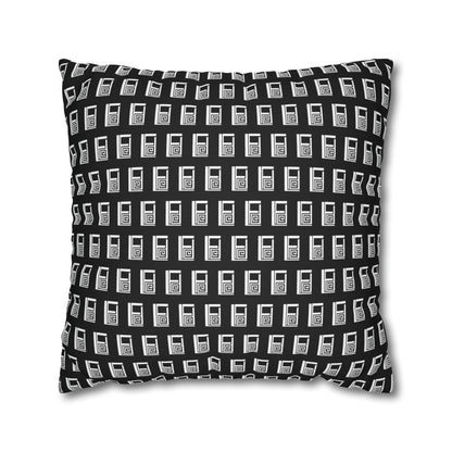 Cushion Pillow Case - No. 000BK - White Logo on Black