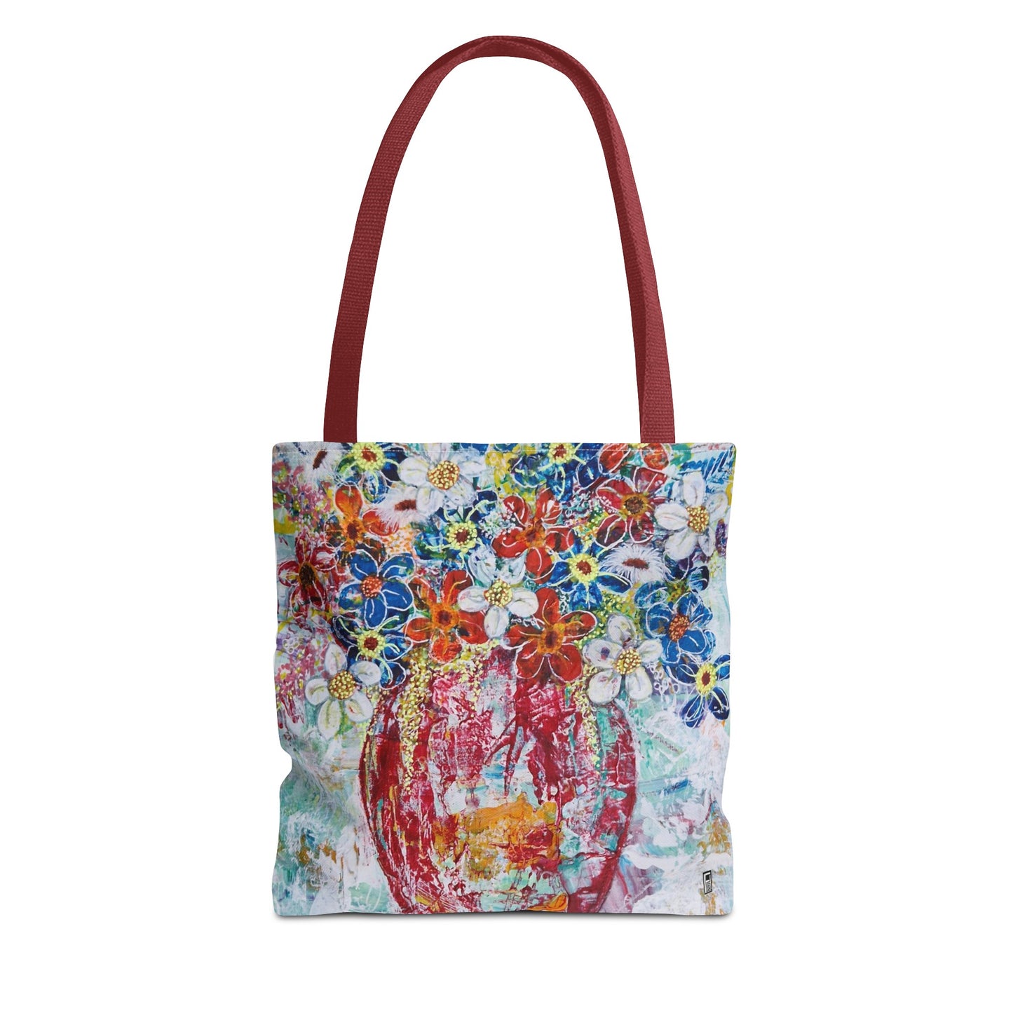 Tote Bag  - No. 245 - Flowers In Red Vase