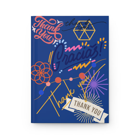 Hardcover Journal Matte (Lined) - No. 312 - 'Thank You' - for the daily things you're thankful for - By Irish Artist Fiona de Lacy