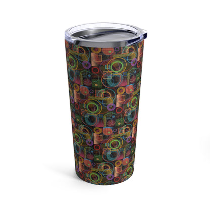 Tumbler 20oz - No.  299 Multicoloured Abstract - By Irish Artist Fiona de Lacy