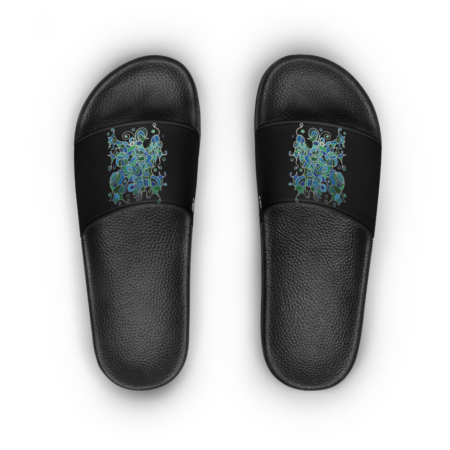 Women's Slide Sandals - No. 146 - Bird of Paradise on Black - By Irish Artist Fiona de Lacy