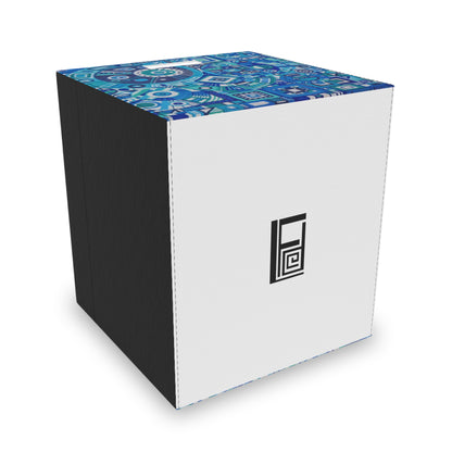 Felt Storage Box - No. 262 - Blue, White & Navy - By Irish Artist Fiona de Lacy