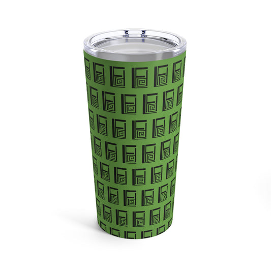 Tumbler 20oz - No.  000GN- Black Logo on Green - By Irish Artist Fiona de Lacy