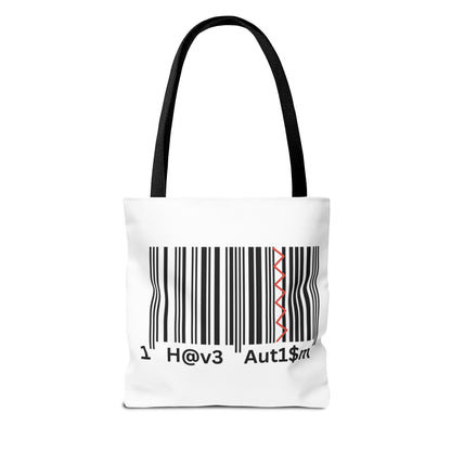 Tote Bag  - No. 310 - Black & White 'I Have Autism'