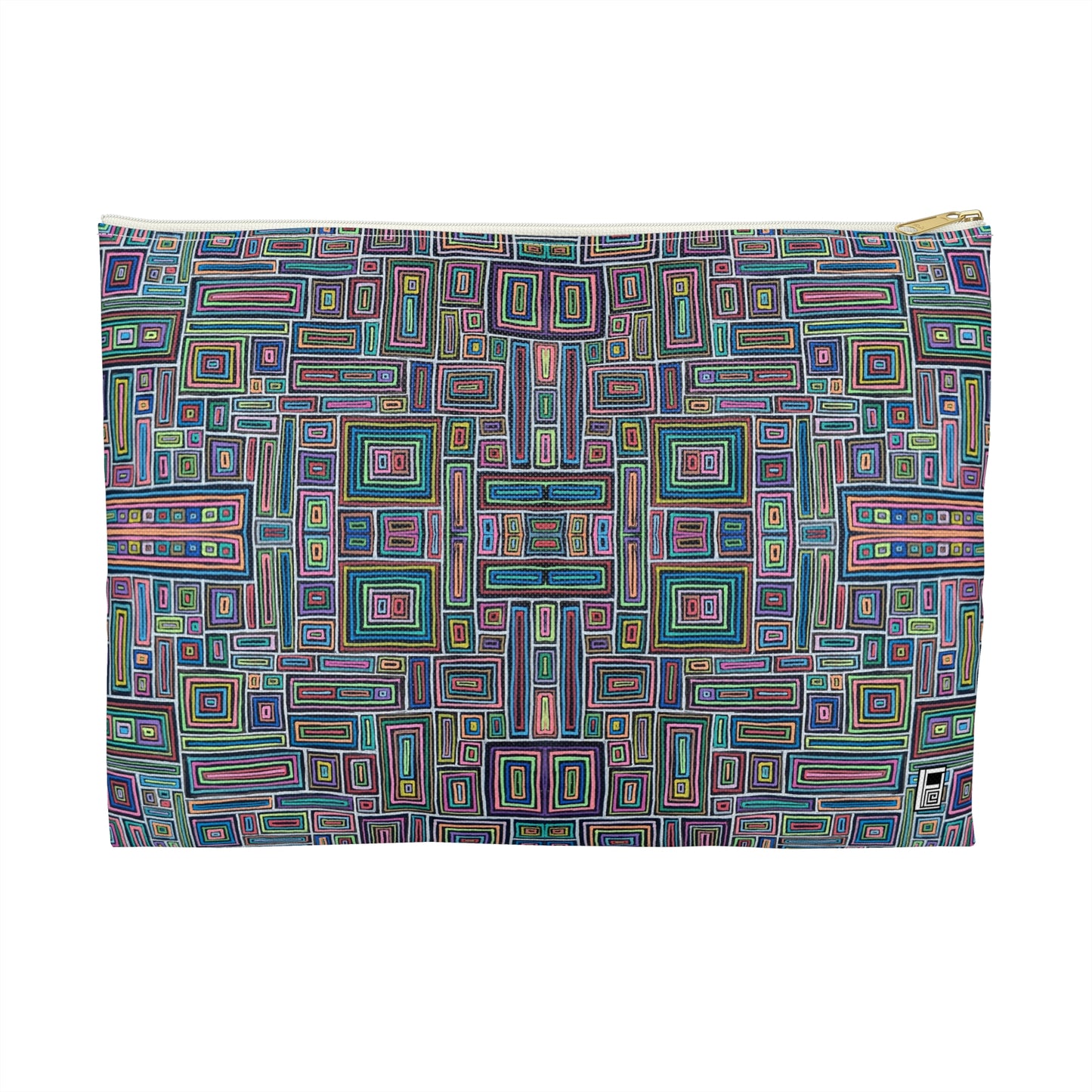 Make Up Bag - No. 253 - Rectangles on Black