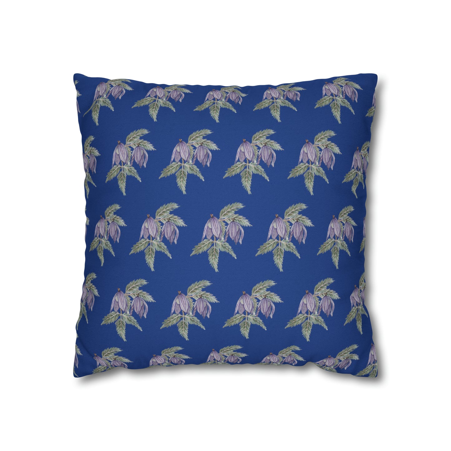 Cushion Pillow Case - No. 270 - Purple Drop Flowers on Navy