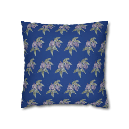 Cushion Pillow Case - No. 270 - Purple Drop Flowers on Navy