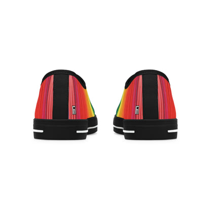 Women's Low Top Sneakers, Black Sole - No. 305 - Rainbow, Pride - By Irish Artist Fiona de Lacy