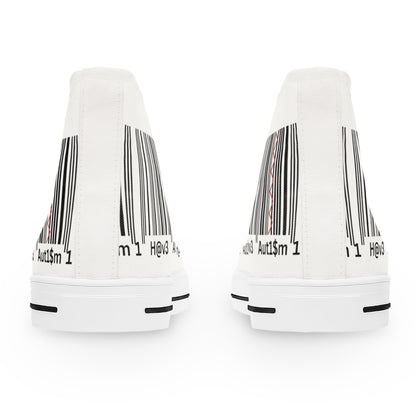 Women's High Top Sneakers - No. 310 Black & White - 'I have autism'  - Designed by Irish Artist Fiona de Lacy