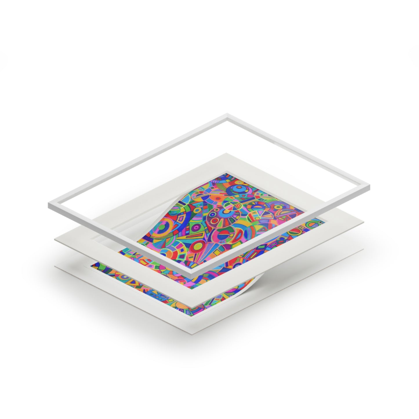 Fine Art Print (Cardboard Frame) - No. 265 - Multicoloured Abstract