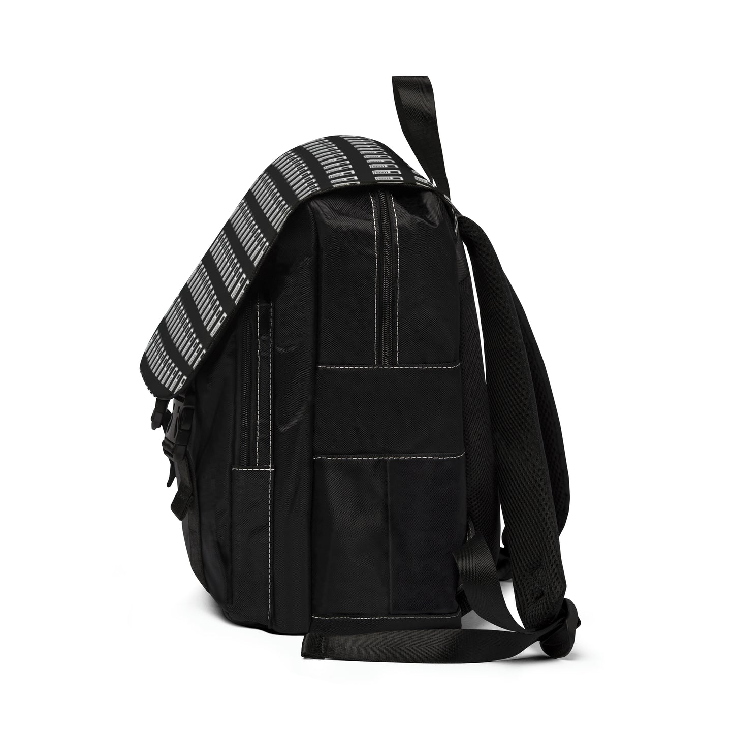 Casual Shoulder Backpack,  No. 000 - Artists Logo on Black -  By Irish Artist Fiona de Lacy