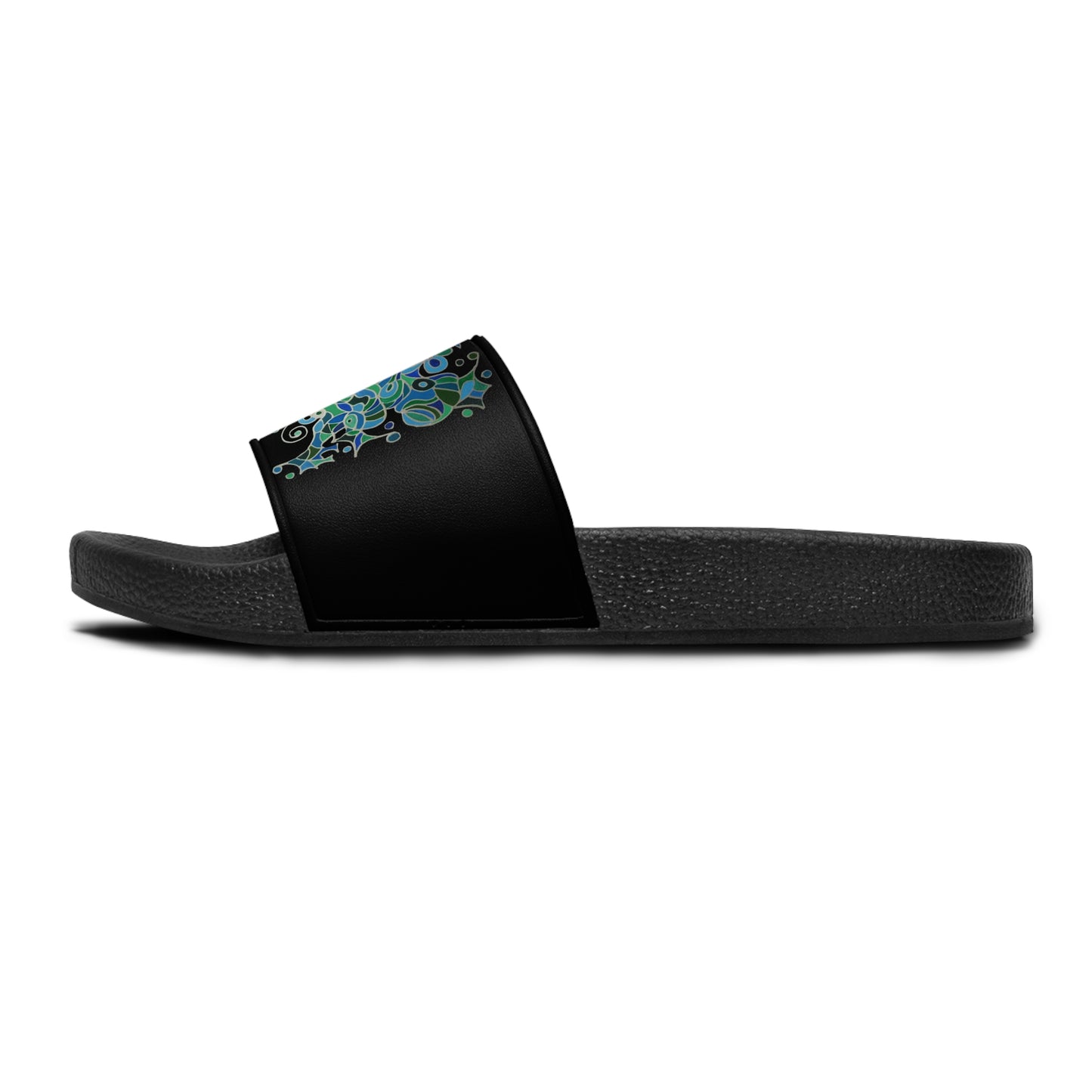 Women's Slide Sandals - No. 146 - Bird of Paradise on Black - By Irish Artist Fiona de Lacy