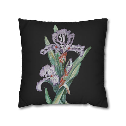 Cushion Pillow Case - No. 272 - Purple Orchid on Black