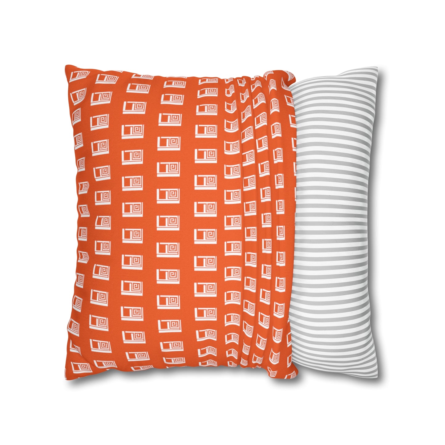 Cushion Pillow Case - No. 000OE - White Logo on Orange