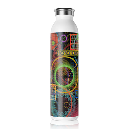 Slim Water Bottle - No. 299 'Rings' - By Irish Artist Fiona de Lacy