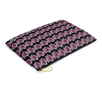 Make Up Bag - No. 269 - Purple & Pink Flower on Black