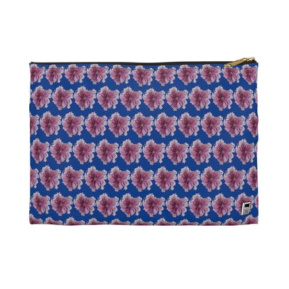 Make Up Bag - No. 269 - Purple & Pink Flower on Blue