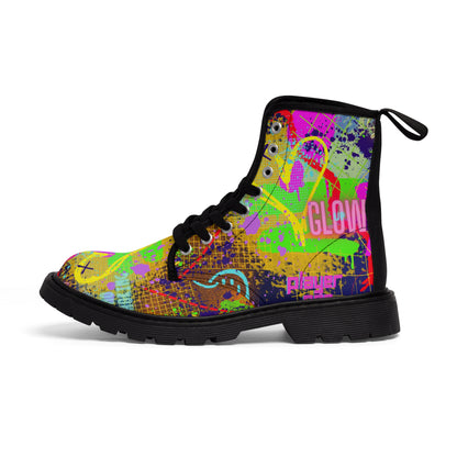 Women's Canvas Boots - No. 232 A - Glow - Graffiti