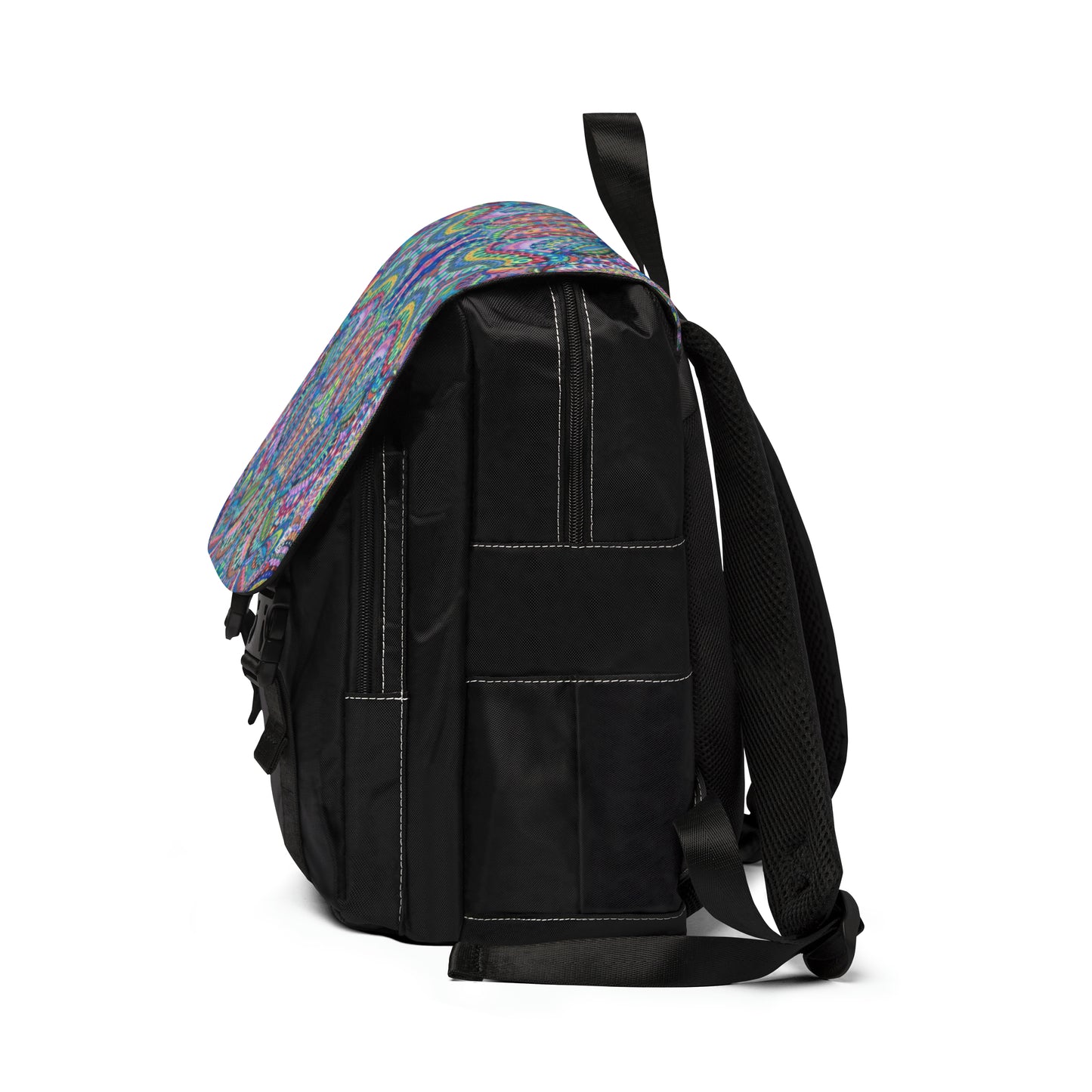 Casual Shoulder Backpack,  No. 255 Multicoloured Abstract -  By Irish Artist Fiona de Lacy