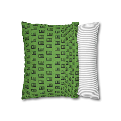 Cushion Pillow Case - No. 000GN - Black Logo on Green