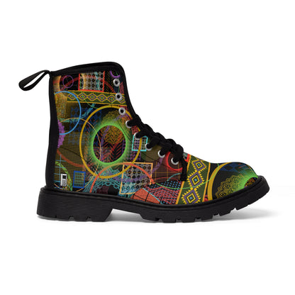 Women's Canvas Boots - No. 299  - 'Rings'