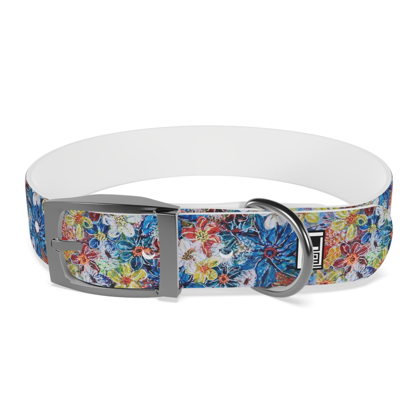 Dog Collar - No. 242 - Large Blue Flowers