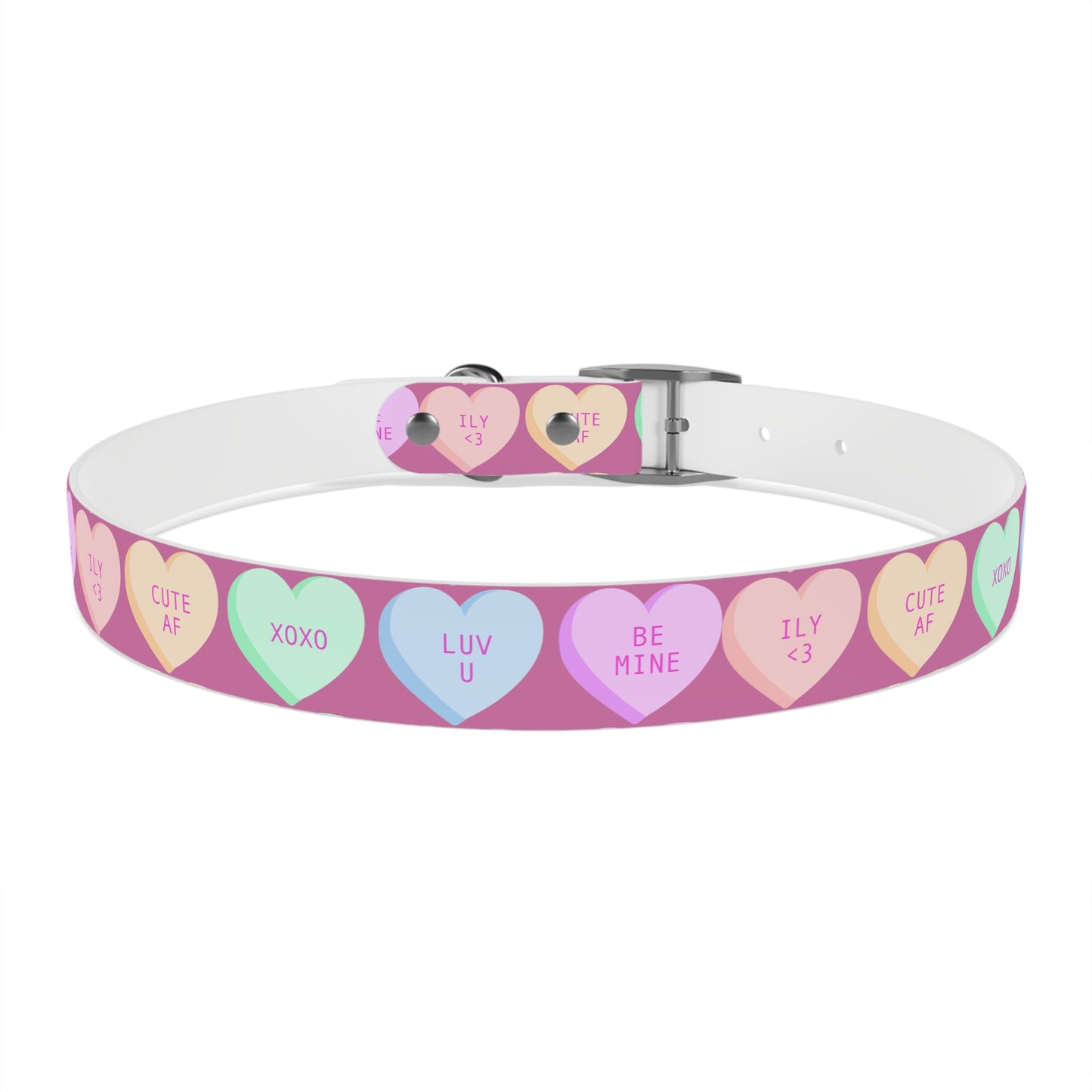 Dog Collar - Pink with Hearts