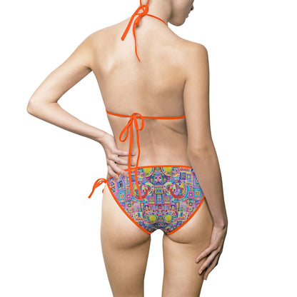 Women's Bikini Swimsuit - No. 260- Multicoloured Abstract