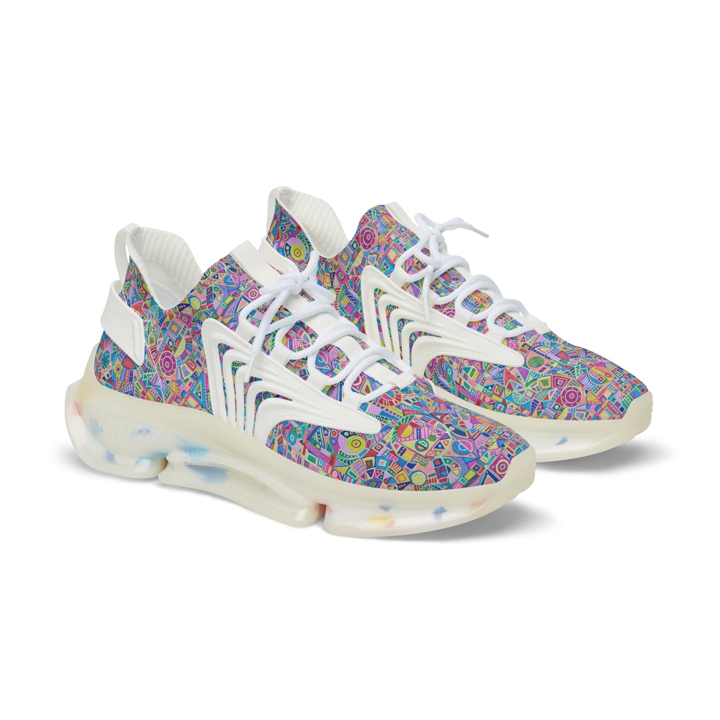 Men's Mesh Sneakers - No. 258 - Multicolour Abstract