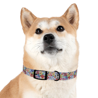 Dog Collar - No. 241 - Flowers on Pink