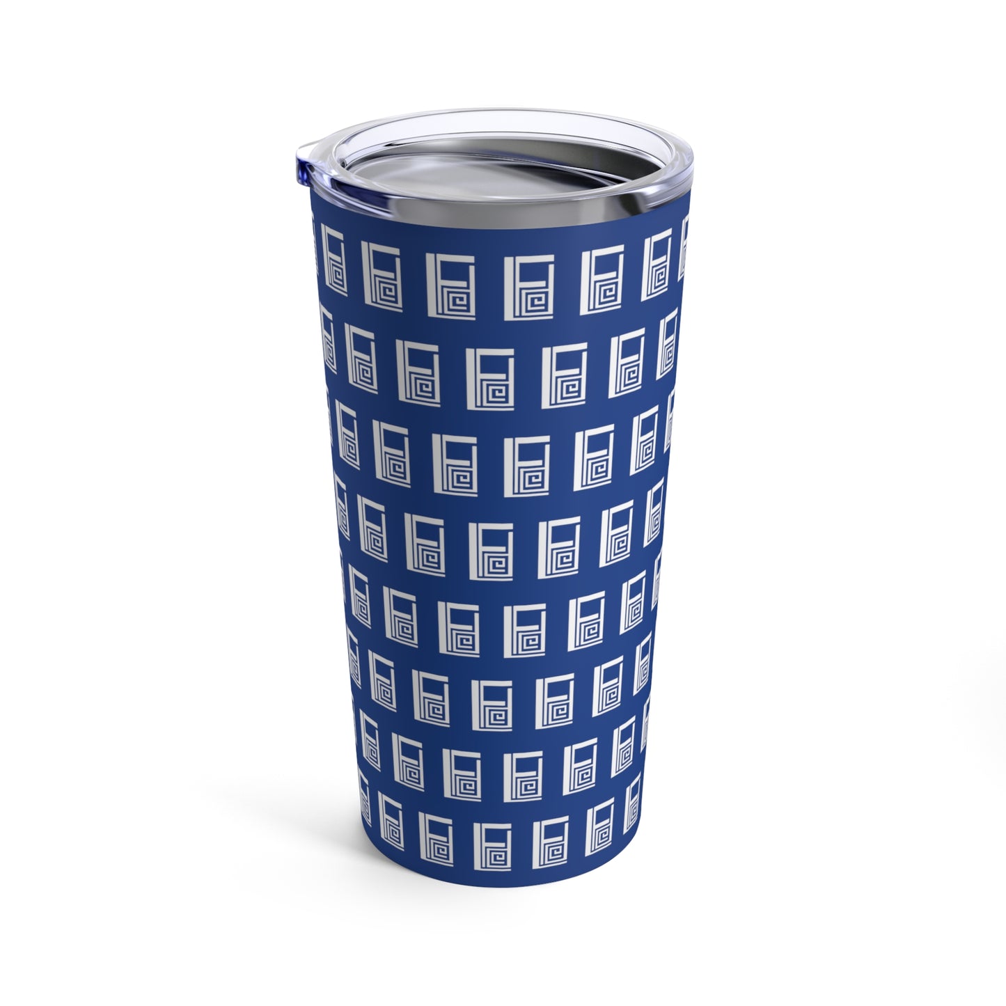 Tumbler 20oz - No.  000BE - White Logo on Blue - By Irish Artist Fiona de Lacy